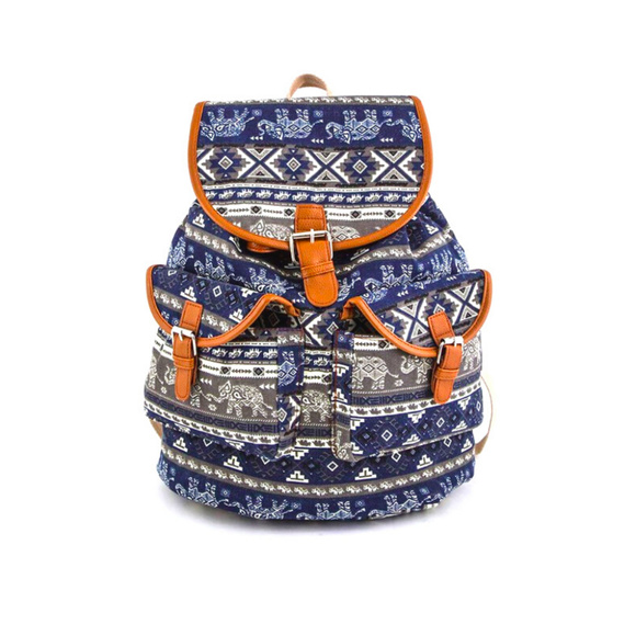Hearty Trendy Handbags - New Blue Canvas Rucksack